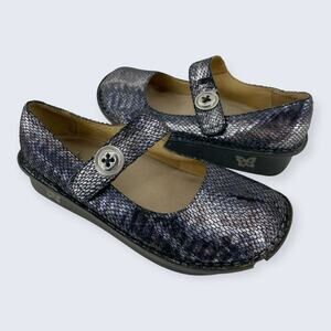 Alegria Paloma 717 Pewter Charmer Leather Silver Comfort Mary Jane 38 8 - 8.5